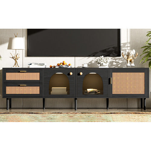 Rattan LED TV Stand 80-Inch