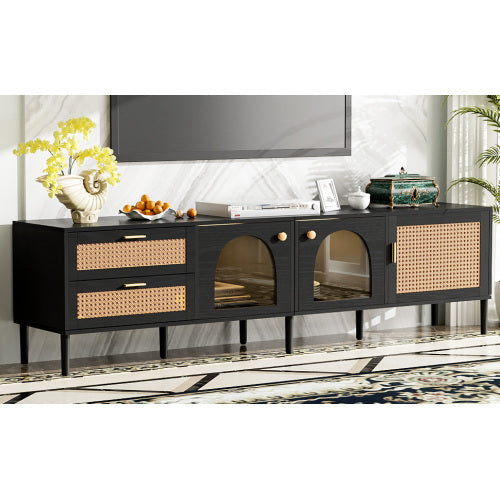 Rattan LED TV Stand 80-Inch