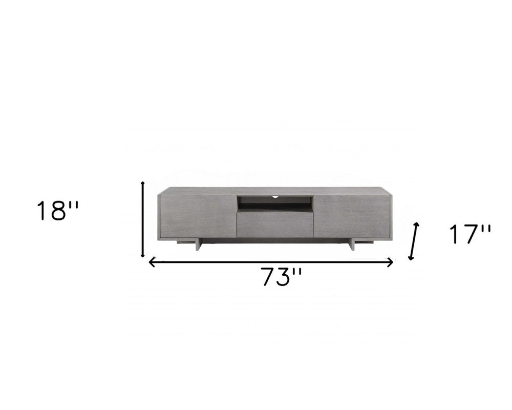 Gray Open Shelving Media Console - Grand Scale Design