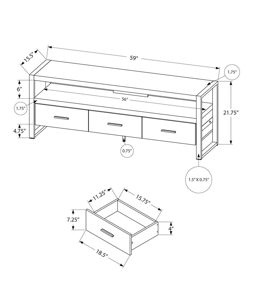 Brown & Black Cabinet Media Console - Enclosed Storage Design