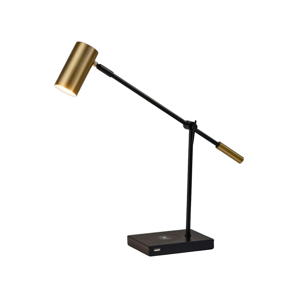 Asymmetrical Diabolo Black Metal Desk Lamp - Modern Sculptural Design
