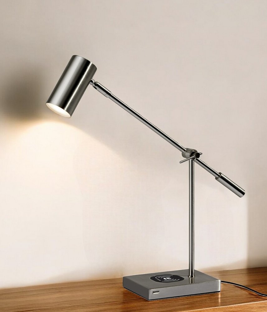 Asymmetrical Diabolo Black Metal Desk Lamp - Modern Sculptural Design