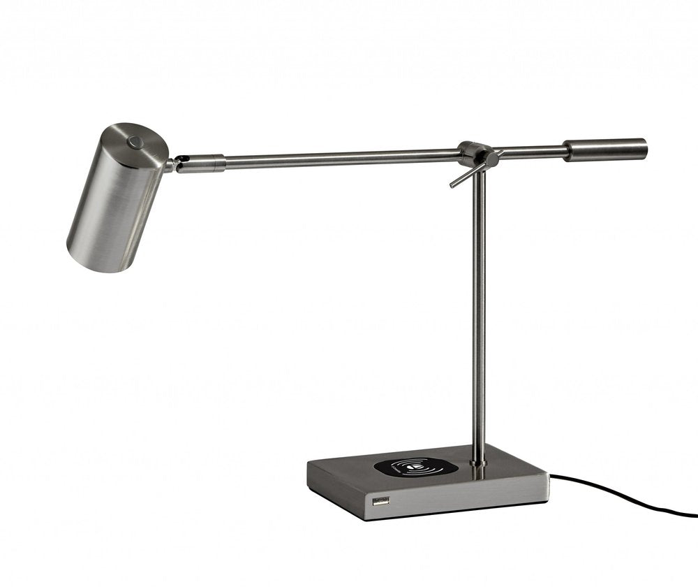 Asymmetrical Diabolo Black Metal Desk Lamp - Modern Sculptural Design