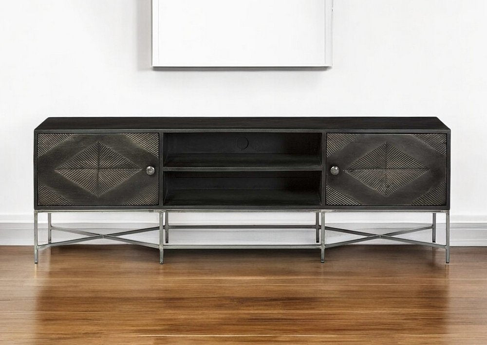 Dark Brown Solid Wood Console Table - Compact Elegant Design