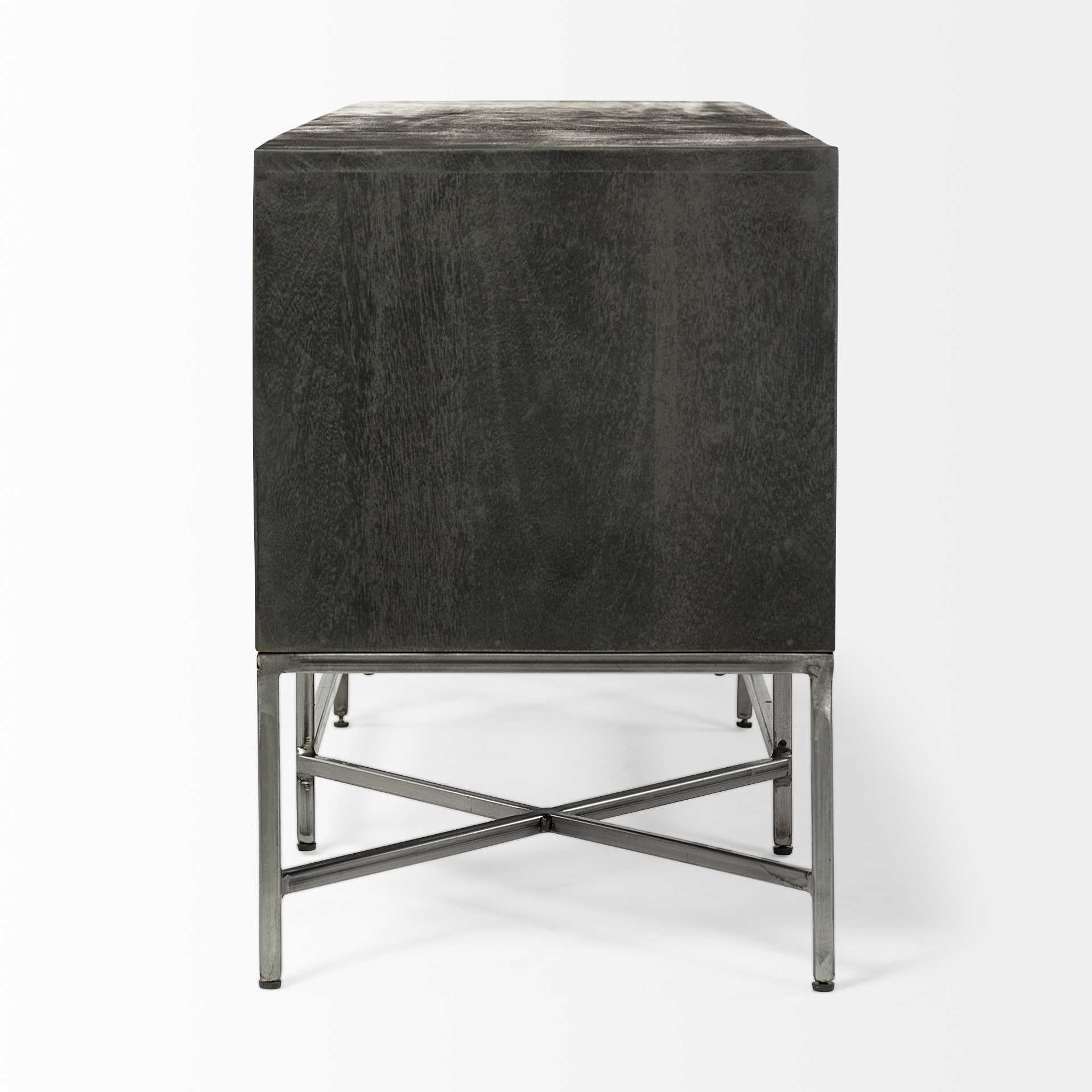 Dark Brown Solid Wood Console Table - Compact Elegant Design