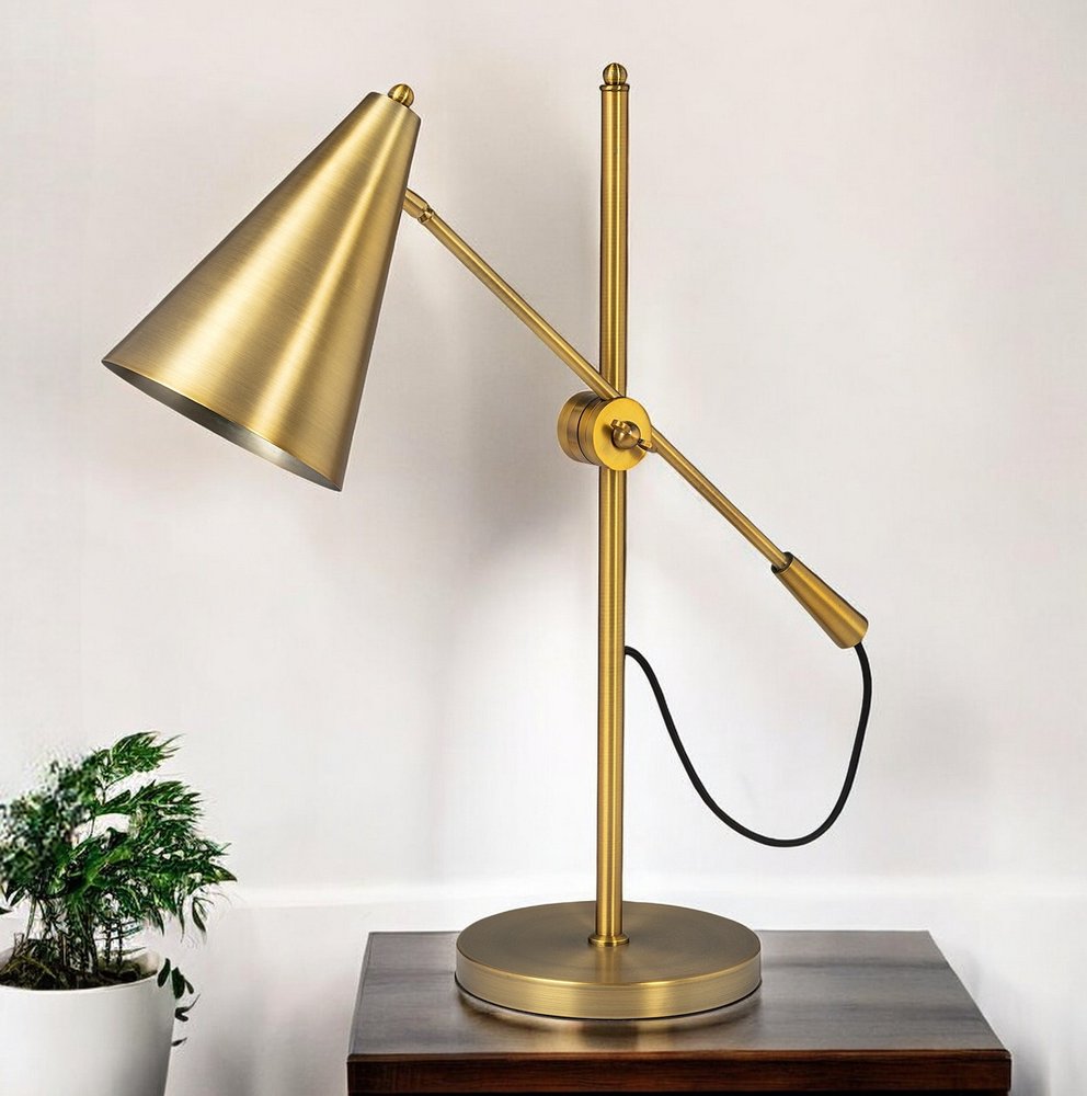 Gold Geometric Design Table Lamp - Modern Angular Form
