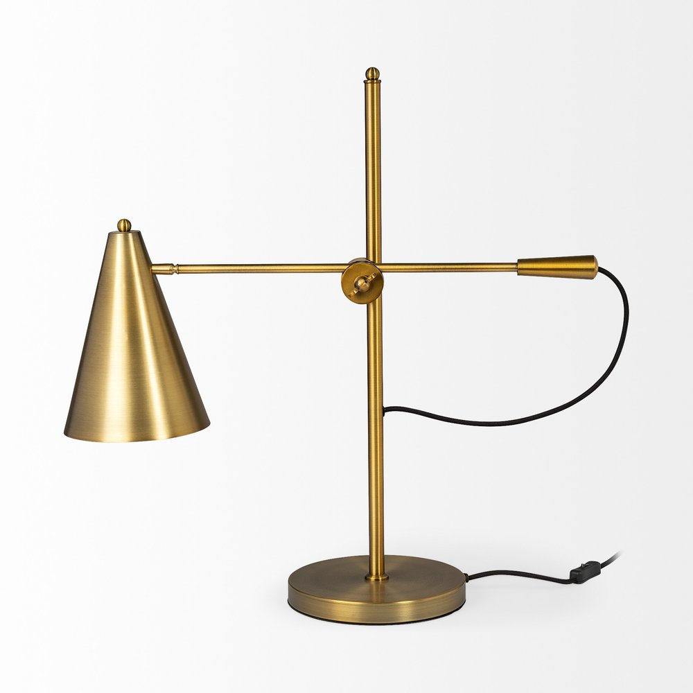 Gold Geometric Design Table Lamp - Modern Angular Form