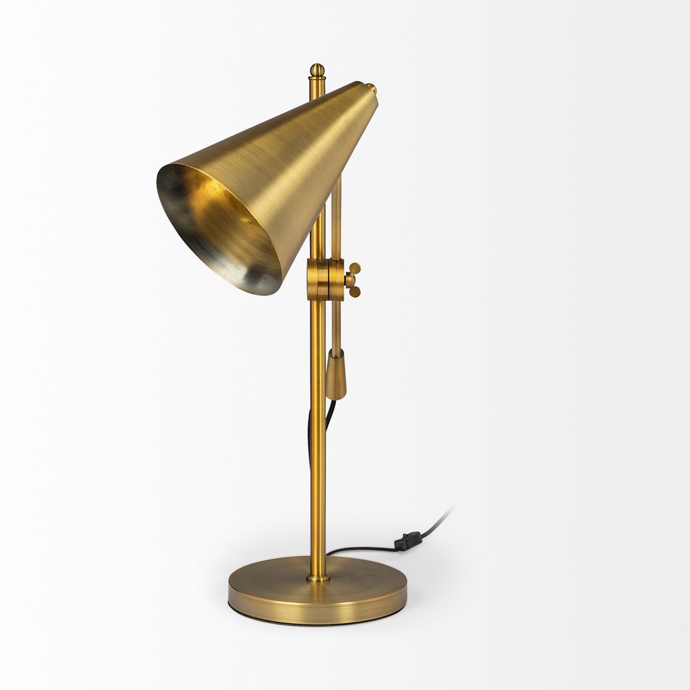 Gold Geometric Design Table Lamp - Modern Angular Form
