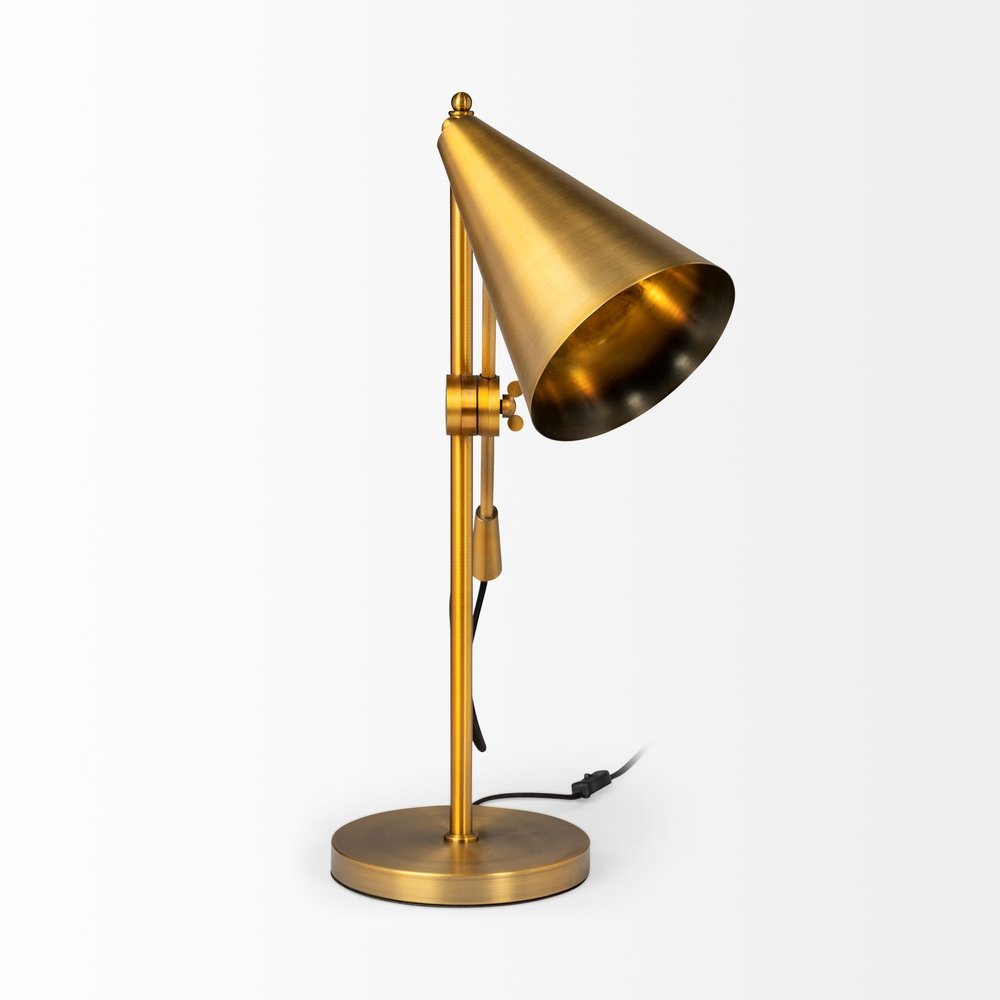 Gold Geometric Design Table Lamp - Modern Angular Form