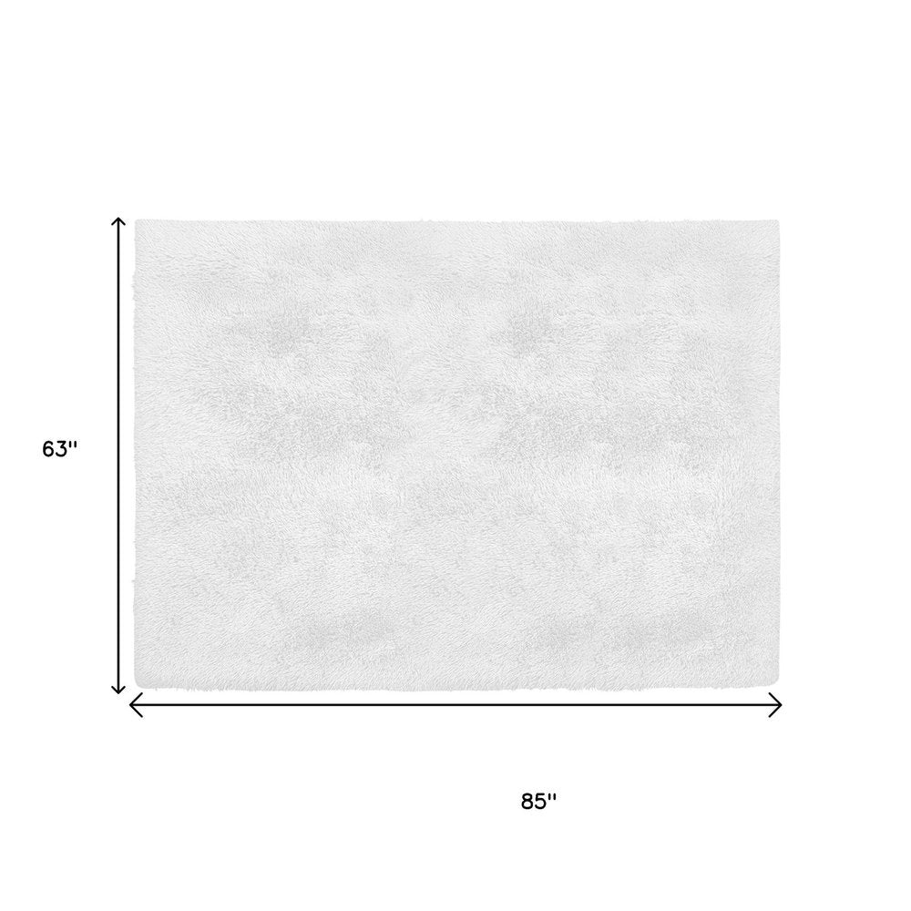 White Power Loom Area Rug - 4x5 Modern Eco-Friendly | AUREMI