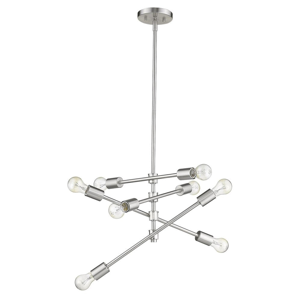 Calix 8-Light Satin Nickel Pendant - Grand Statement Chandelier