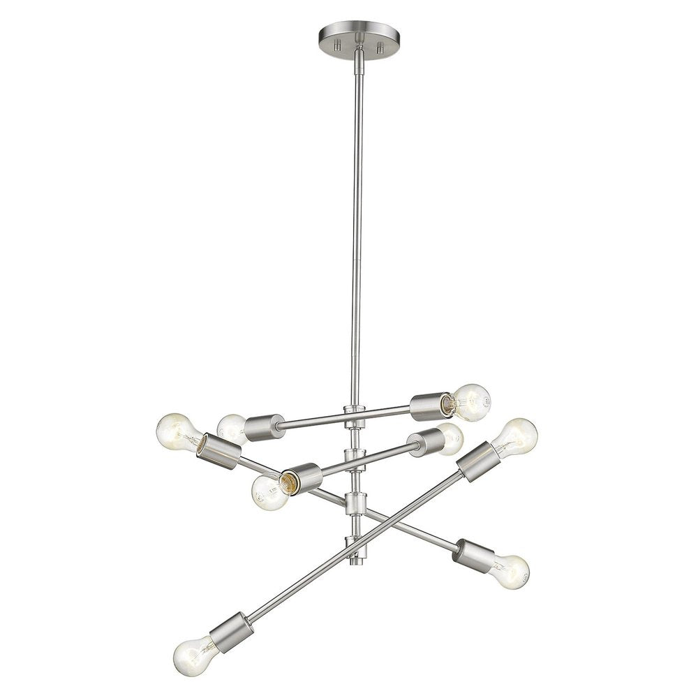 Calix 8-Light Satin Nickel Pendant - Grand Statement Chandelier