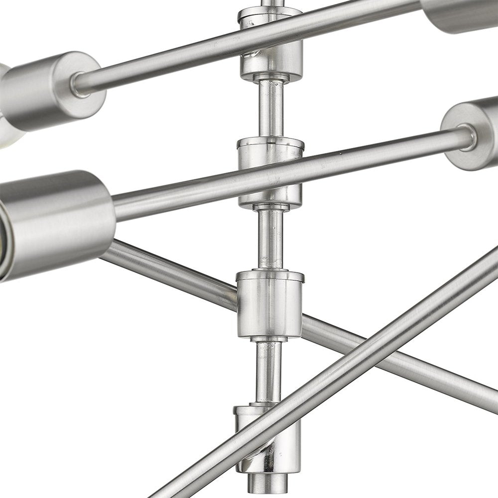 Calix 8-Light Satin Nickel Pendant - Grand Statement Chandelier