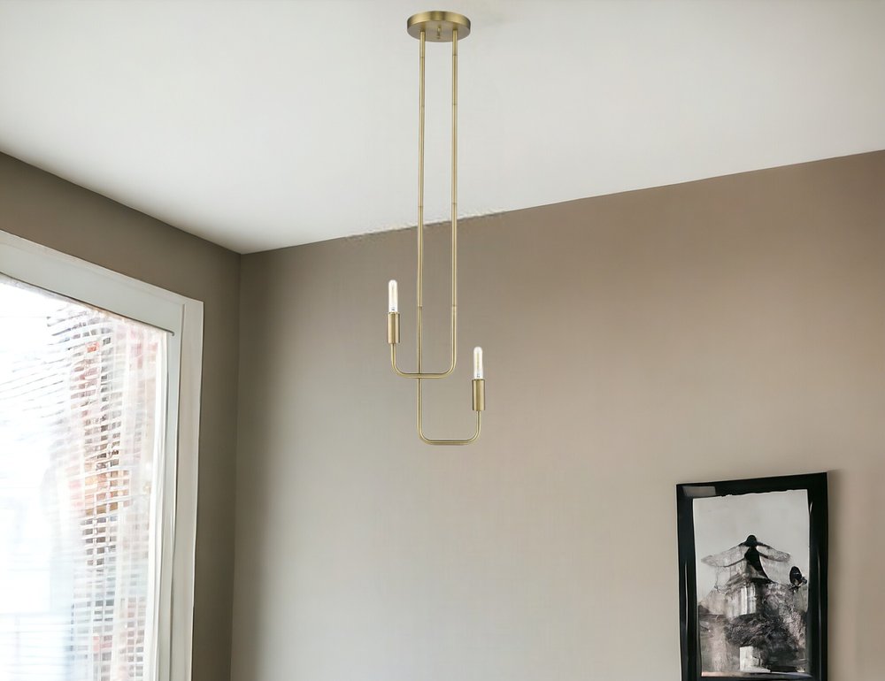 Perret Light Aged Brass Pendant - Modern Elegance