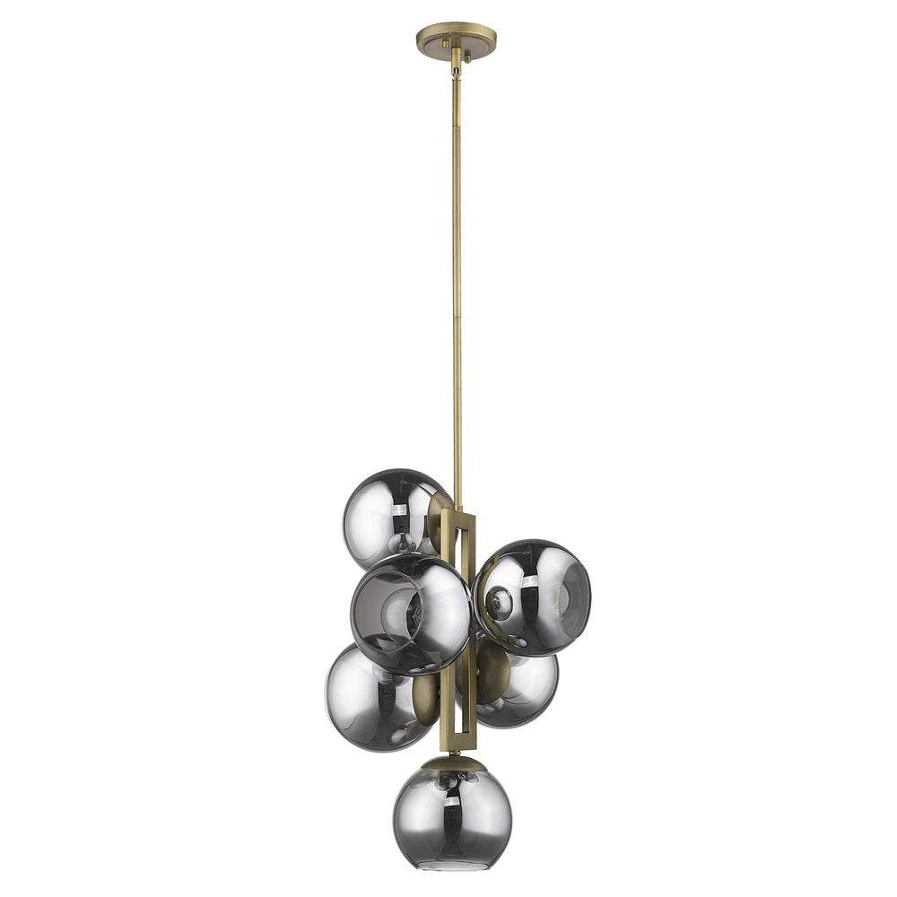 Lunette 6-Light Aged Brass Pendant - Statement Chandelier