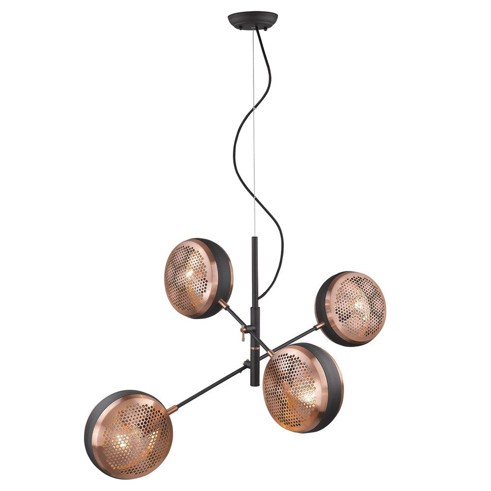 Tholos 4-Light Matte Black Pendant - Modern Cluster Design