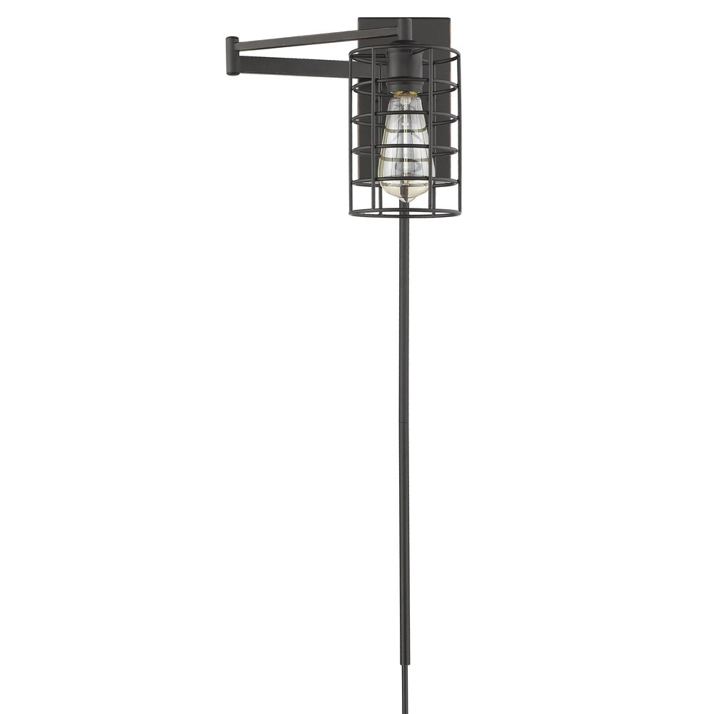 Matte Black & Antiqued Brass LED Adjustable Desk Lamp
