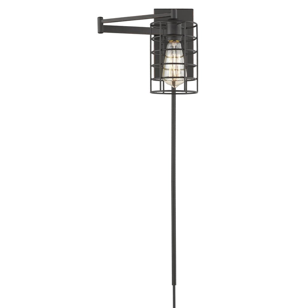 Matte Black & Antiqued Brass LED Adjustable Desk Lamp