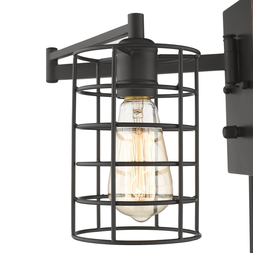 Matte Black & Antiqued Brass LED Adjustable Desk Lamp