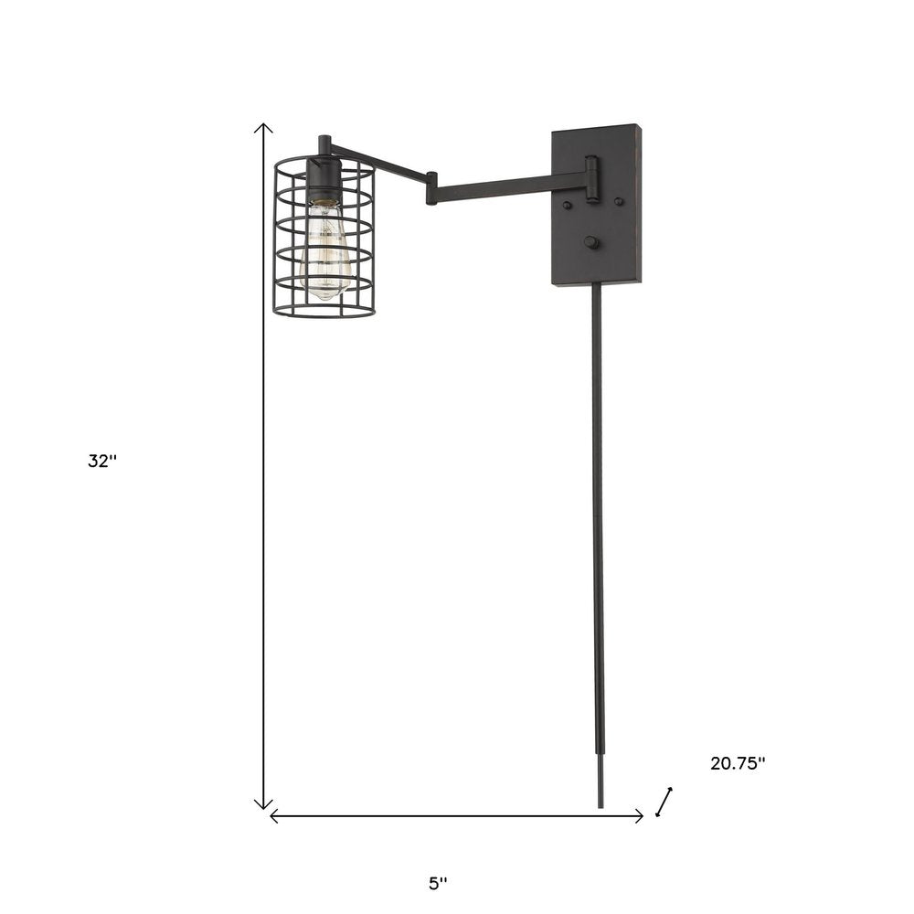 Matte Black & Antiqued Brass LED Adjustable Desk Lamp