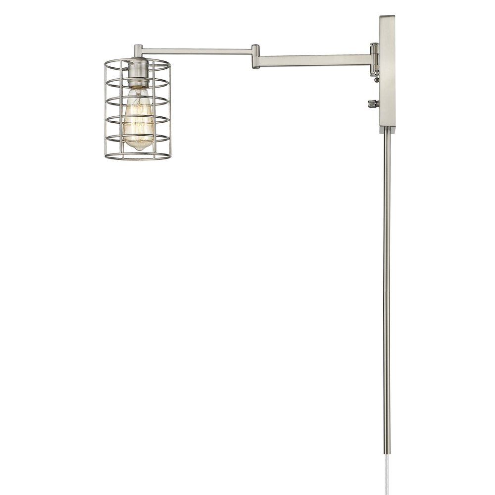 Silver Metal & Wood Wall Sconce - Modern Mixed Material Design