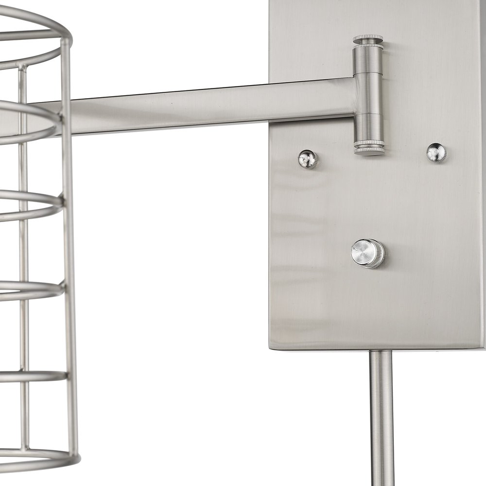 Silver Metal & Wood Wall Sconce - Modern Mixed Material Design