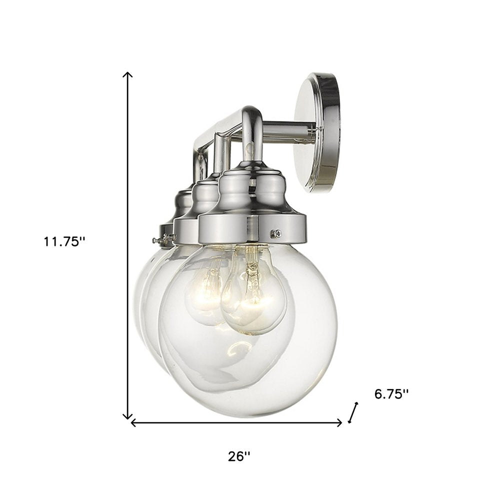 Portsmith 3-Light Polished Nickel Vanity Light - Modern Design