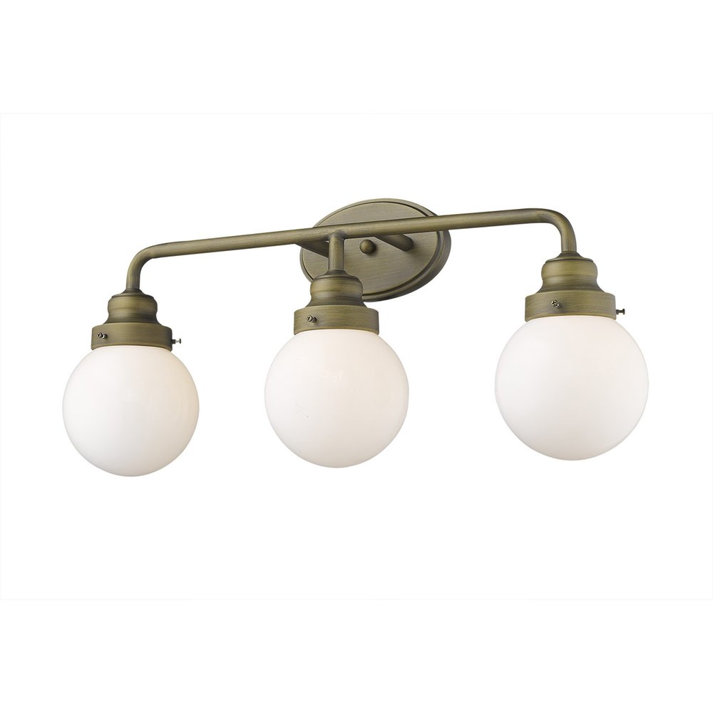 Portsmith 3-Light Raw Brass Vanity Light - Industrial Modern