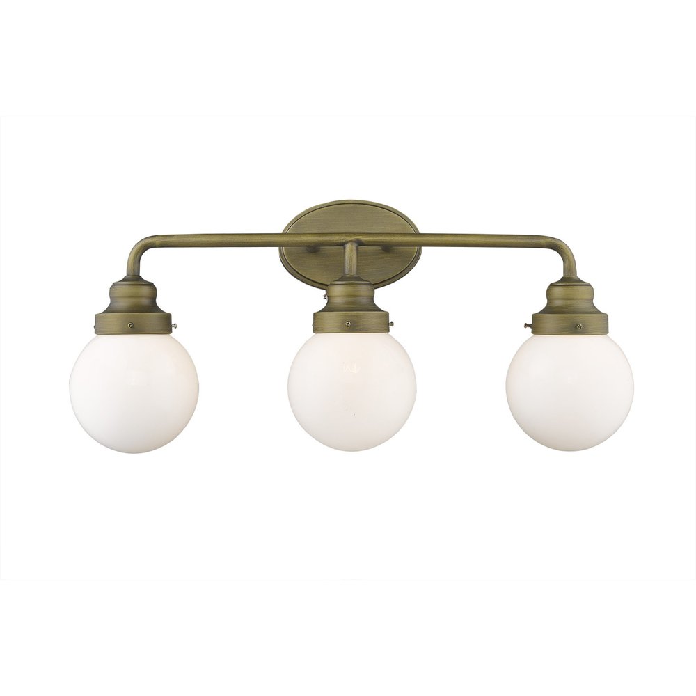 Portsmith 3-Light Raw Brass Vanity Light - Industrial Modern