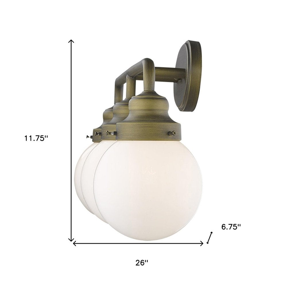 Portsmith 3-Light Raw Brass Vanity Light - Industrial Modern