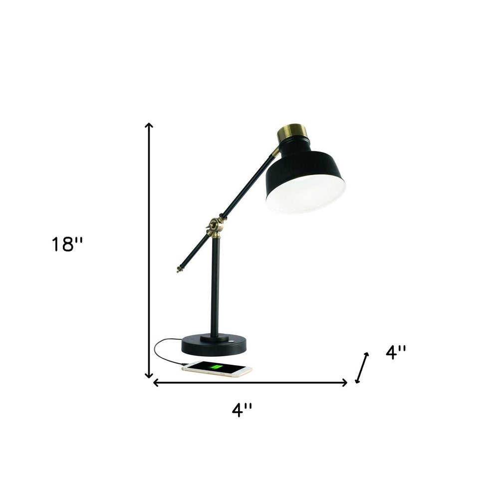 Black & Silver LED Adjustable Desk Lamp - Modern Task Lighting