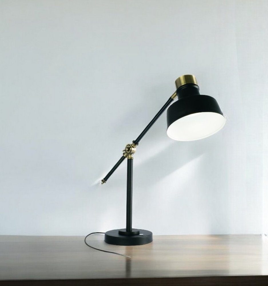 Black & Silver LED Adjustable Desk Lamp - Modern Task Lighting