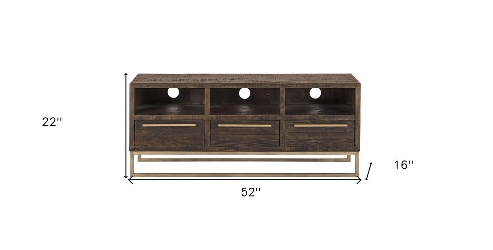 Reclaimed Pine Media Console - Deep Taupe Finish