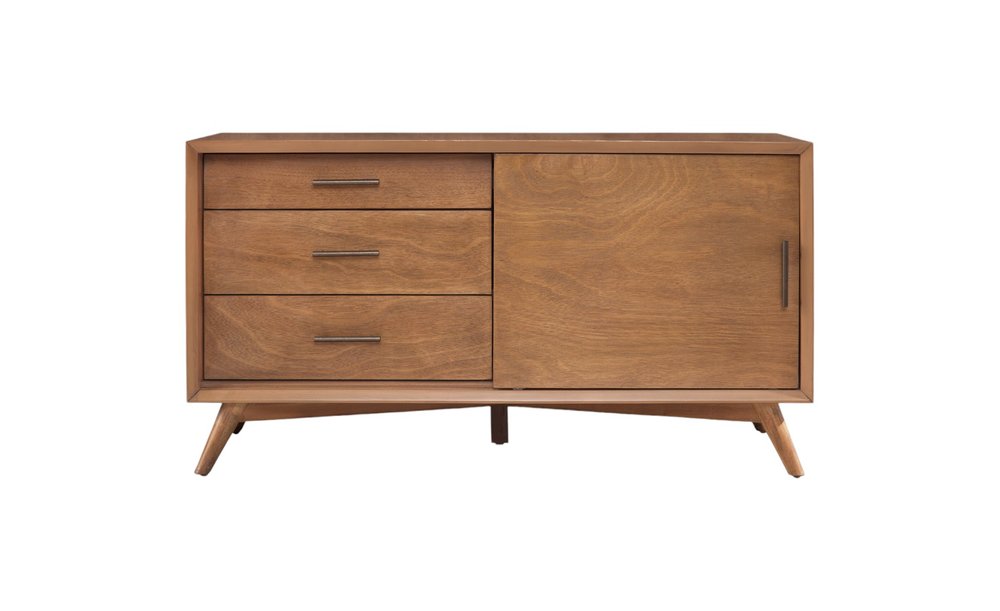 Mahogany Media Console with Storage - Rich Wood Design