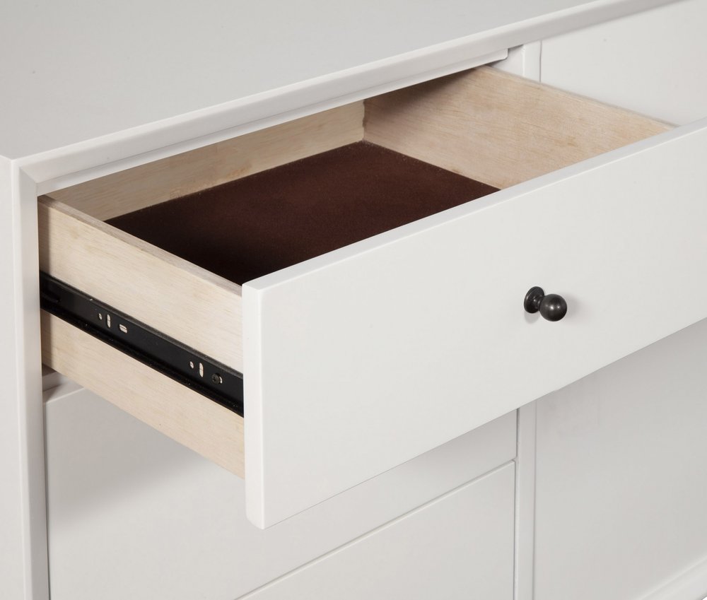 White Solid Wood Cabinet Console - Minimalist Elegance
