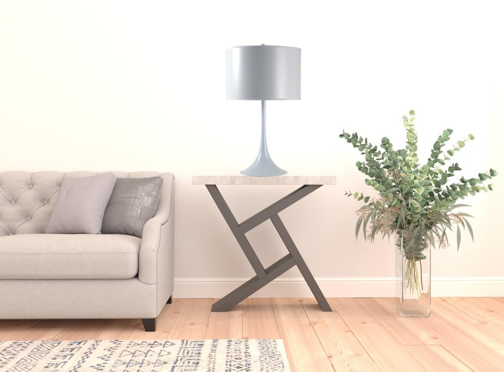 White Metal Table Lamp with Classic Drum Shade