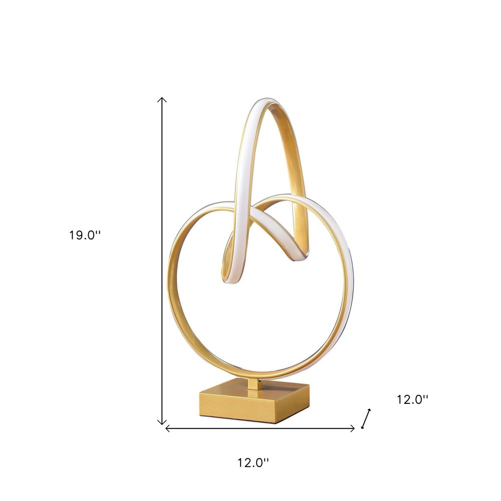 Gold Metal Abstract Geometric LED Table Lamp
