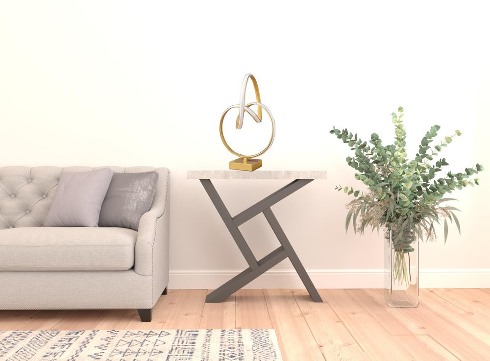 Gold Metal Abstract Geometric LED Table Lamp