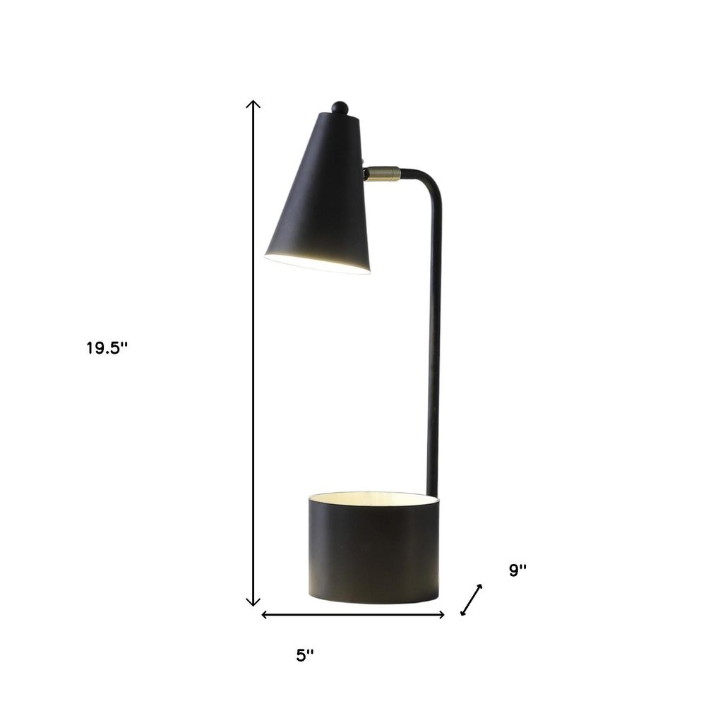 Black Desk Lamp with Cone Shade - Modern Task Lighting