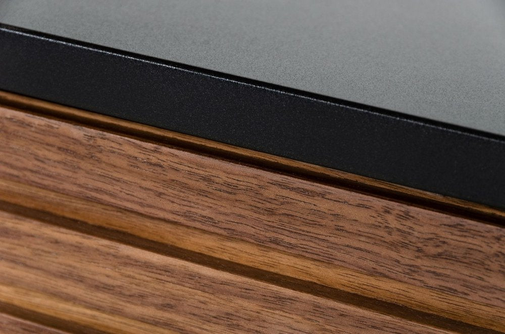 Walnut & Gray Media Console - Sophisticated Storage