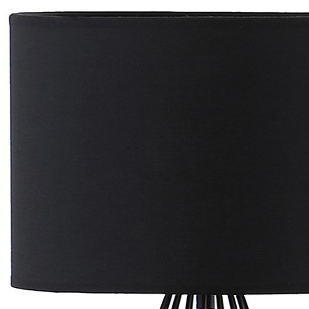 Asymmetric Black Cage Metal Table Lamp - Modern Industrial Design