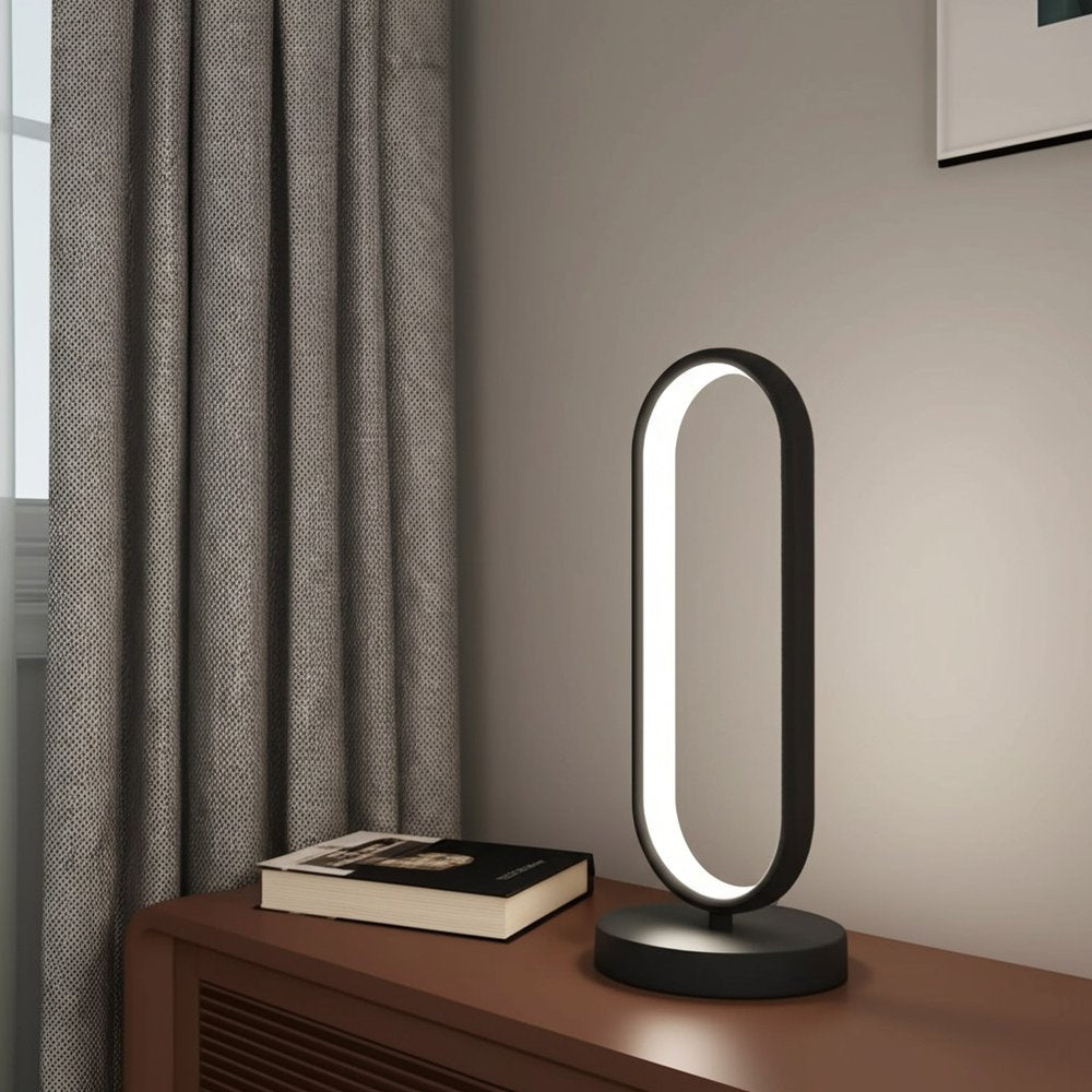 Black Metal LED Desk Lamp - Modern Minimalist Design