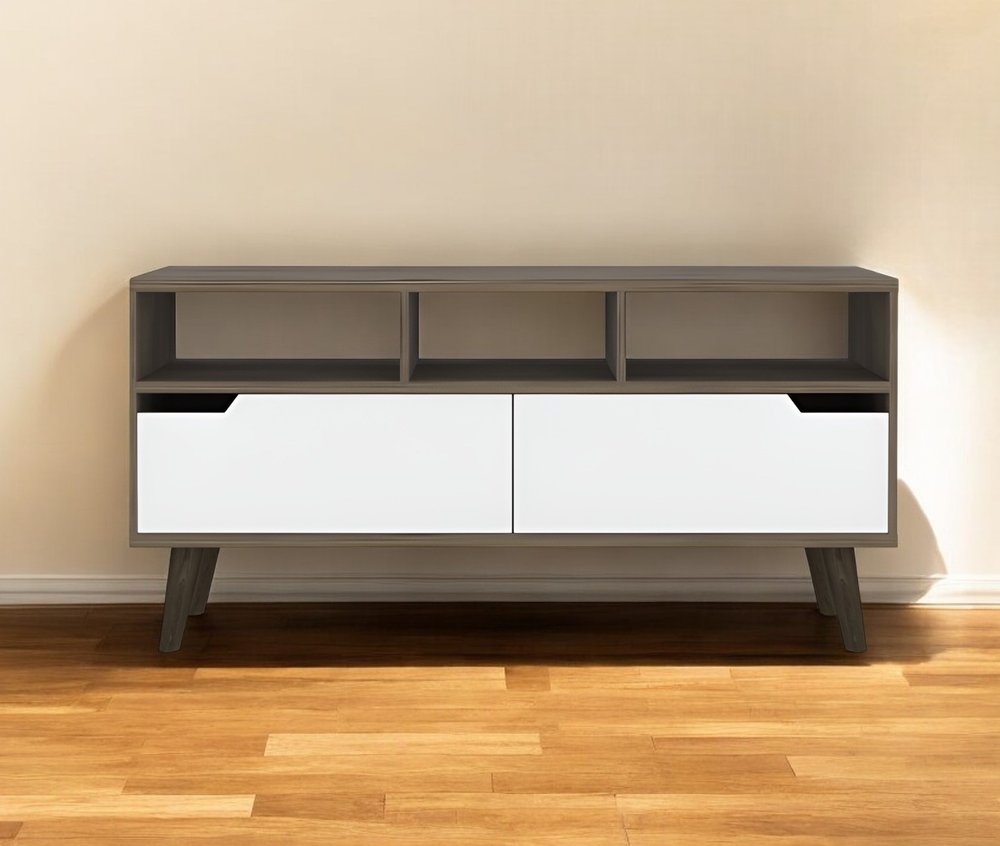 Two-Tone Media Console - Modern Minimalist Design