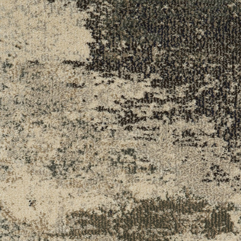 Ivory Gray Abstract Power Loom Non-Skid Area Rug - 5x7 | AUREMI