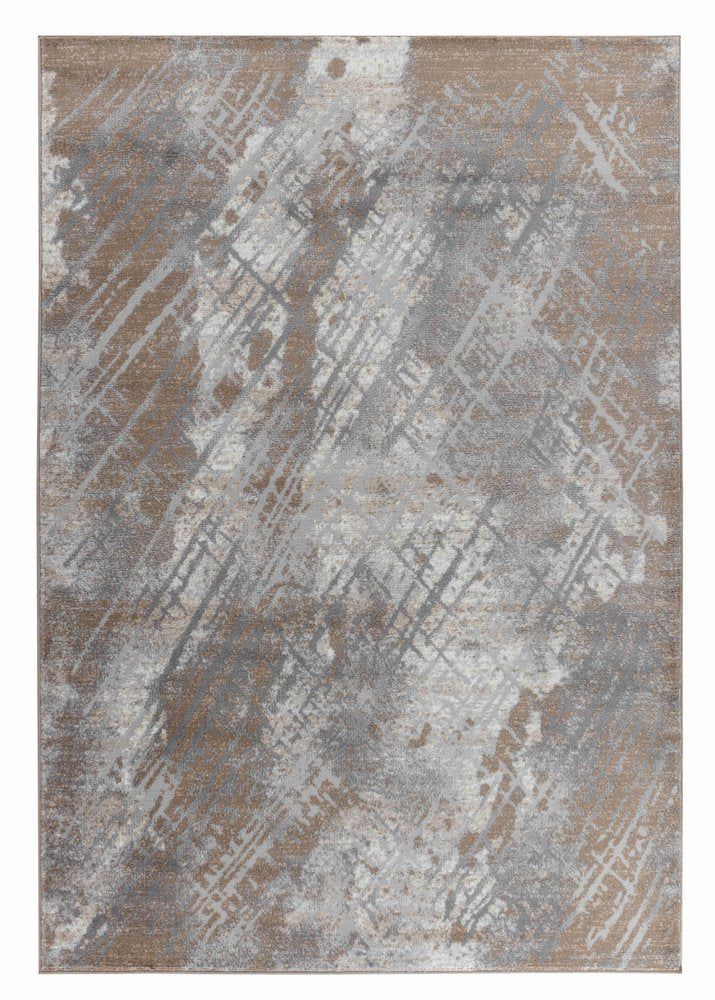 Brown Abstract Area Rug - Modern Minimalist 4x6