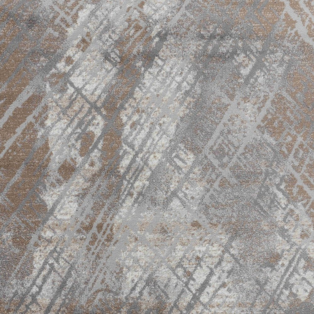 Brown Abstract Area Rug - Modern Minimalist 4x6