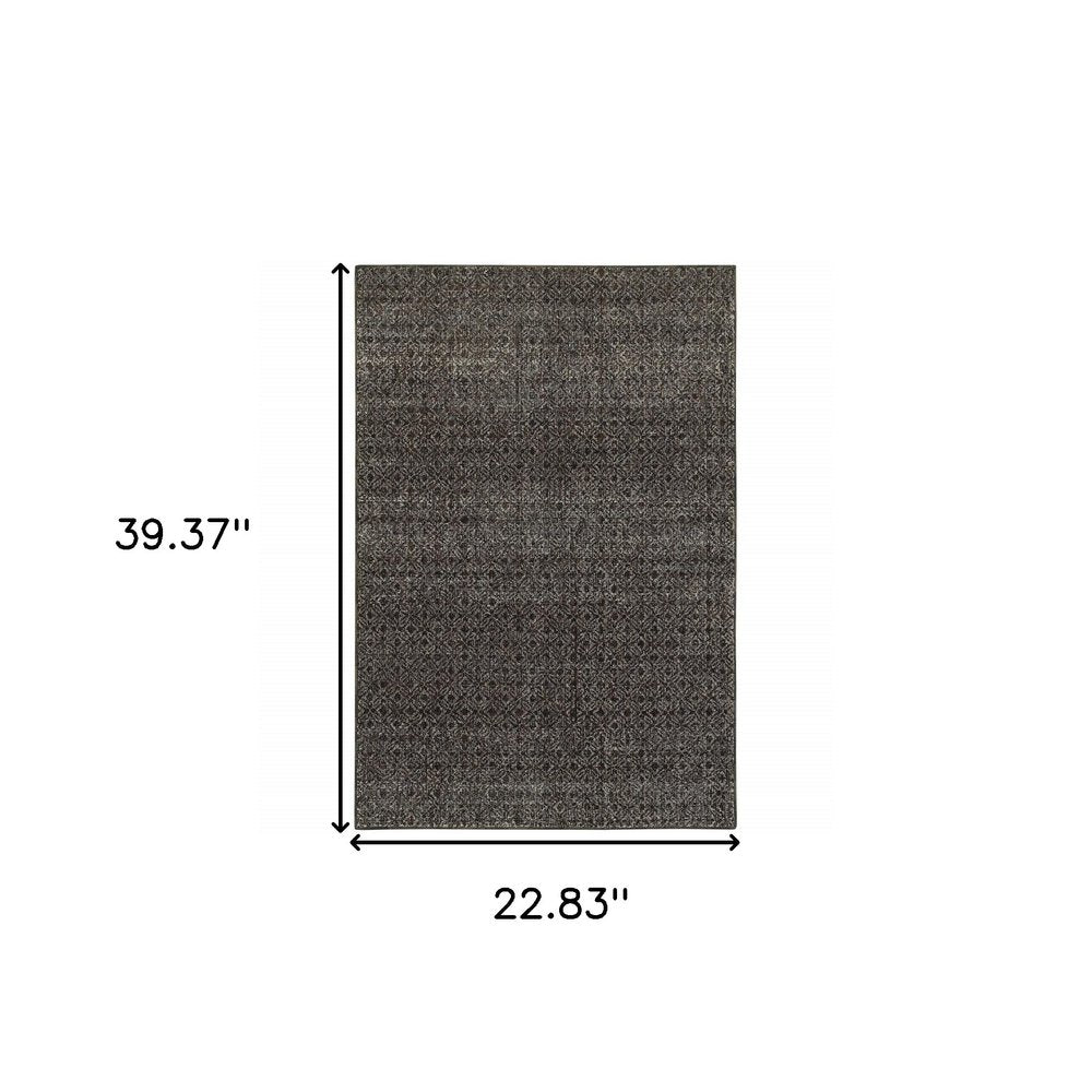 10' X 13' Gray Geometric Power Loom Area Rug