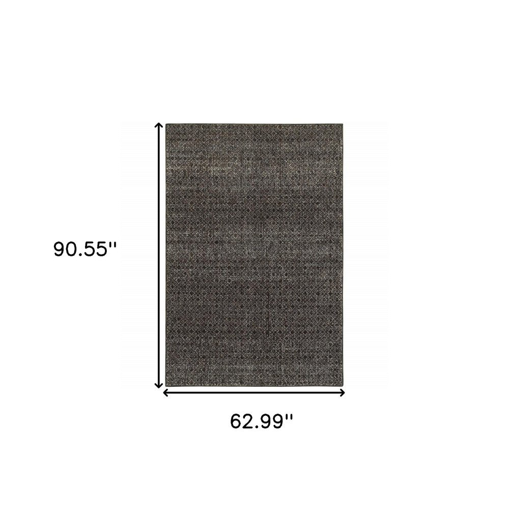 10' X 13' Gray Geometric Power Loom Area Rug
