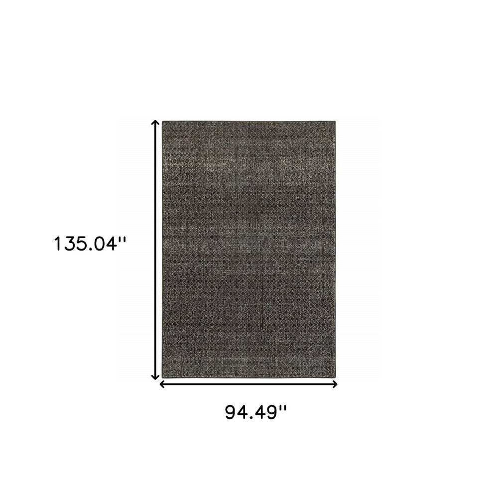 10' X 13' Gray Geometric Power Loom Area Rug