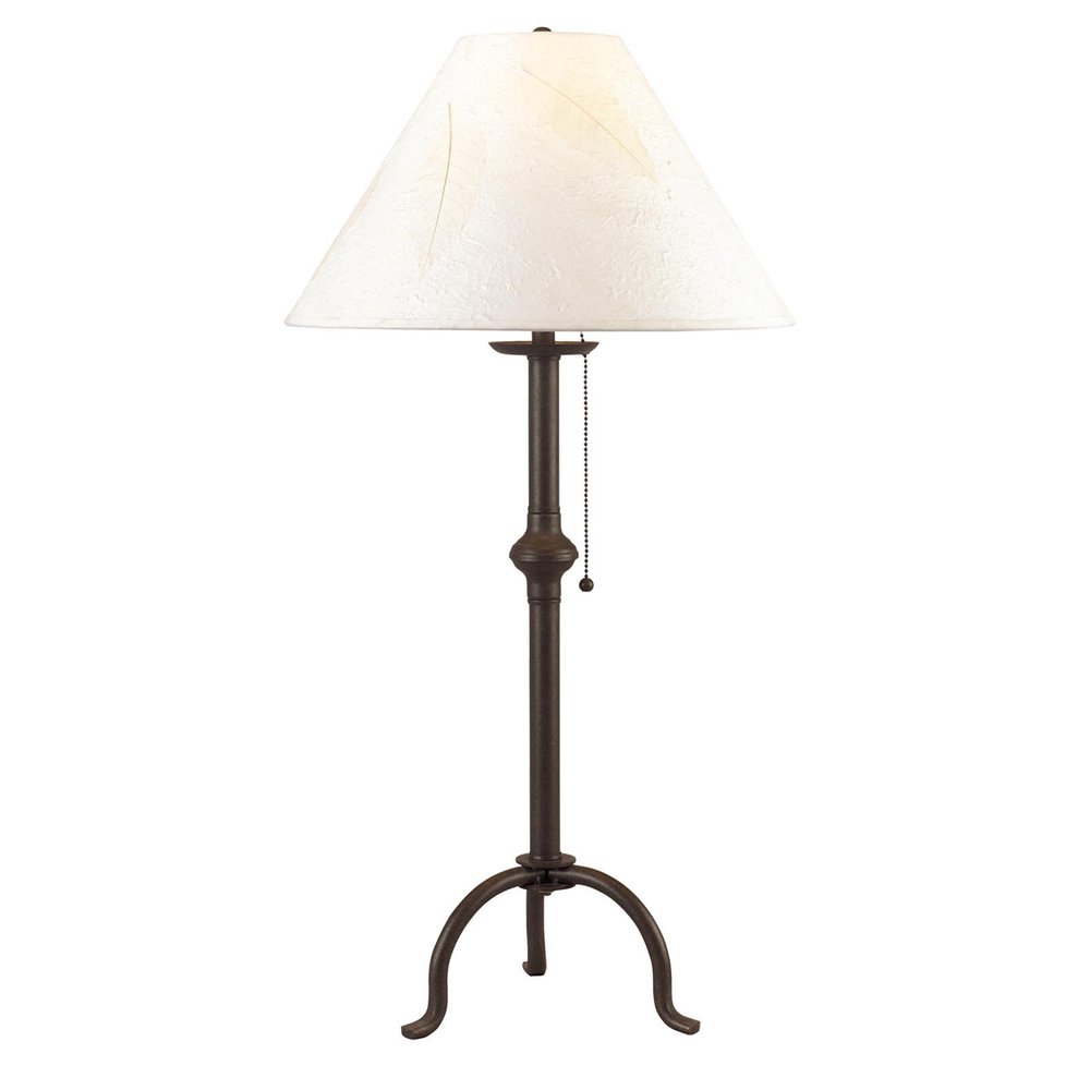 Black Metal Table Lamp With Off White Empire Shade